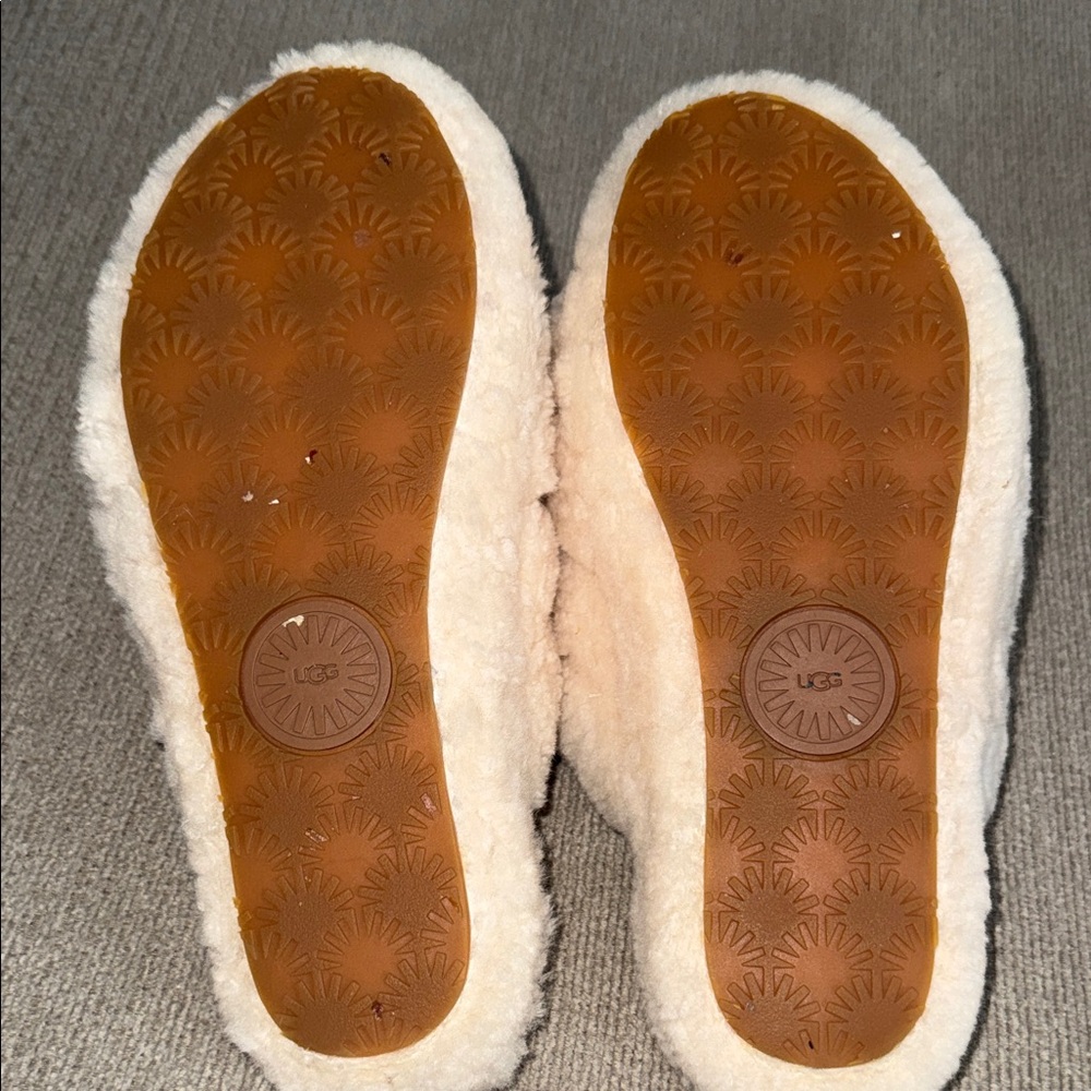 UGG Cream Fluff Yeah Back Strap Slide Slippers size 8 - Picture 6 of 7